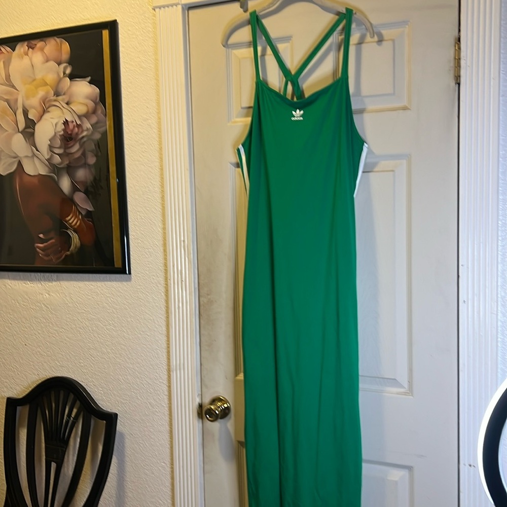 Green Adidas maxi dress